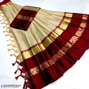 Divne Hathi Design Cotton Silk Saree