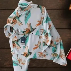 Men Regular Fit Striped Mandarin Collar Casual Shirt