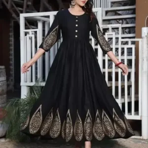 A Gold printed kurti for women