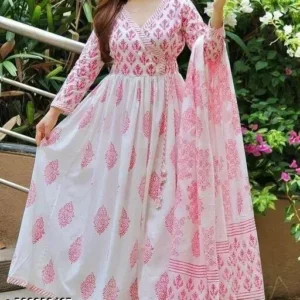 anarakali kurti dupatta blue