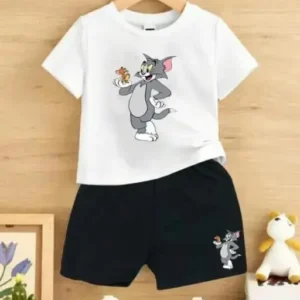 Kids Set Half Sleeves Stylies Printed Top Bottom Set