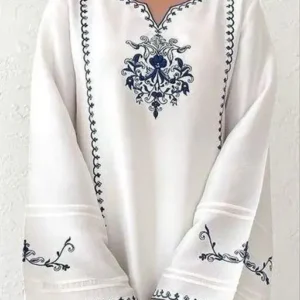 big size white embroidery kurti